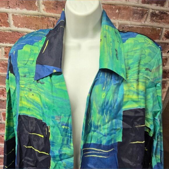August Max Woman Vintage Abstract Open Front Jacket – Women’s Size 18 - Picture 7 of 8